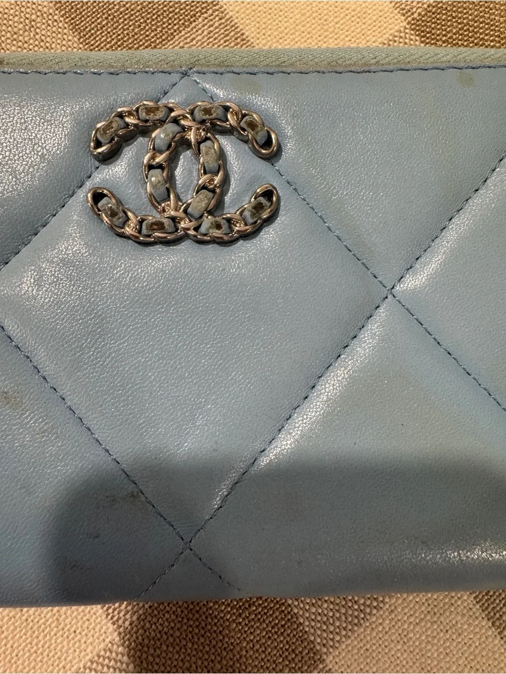 Chanel 19 Zip Around Continental Interlocking CC Logo Continental Wallet